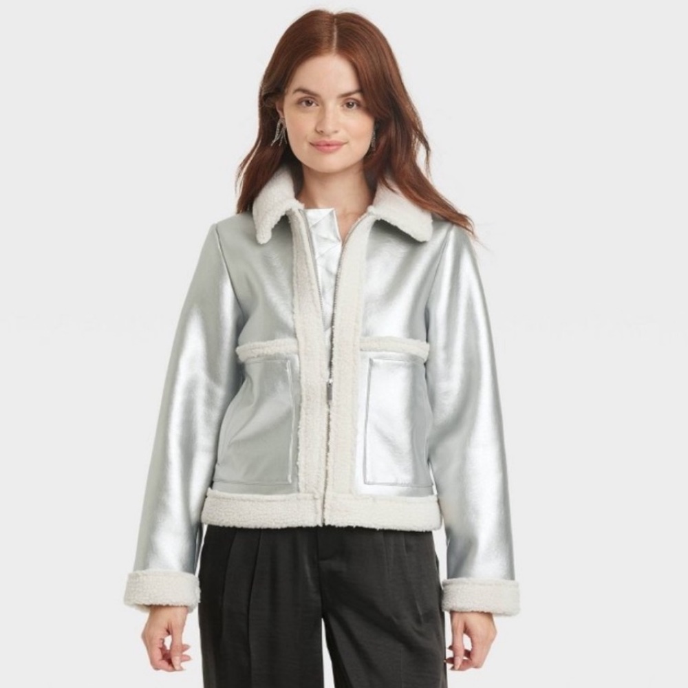 A New Day Metallic Moto Jacket